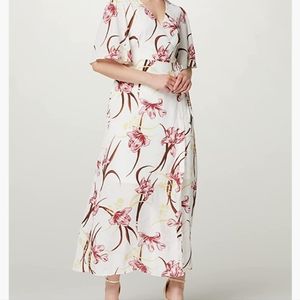 TRUTH & FABLE Women's Maxi Chiffon Wrap Dress with Bell Sleeves size XL